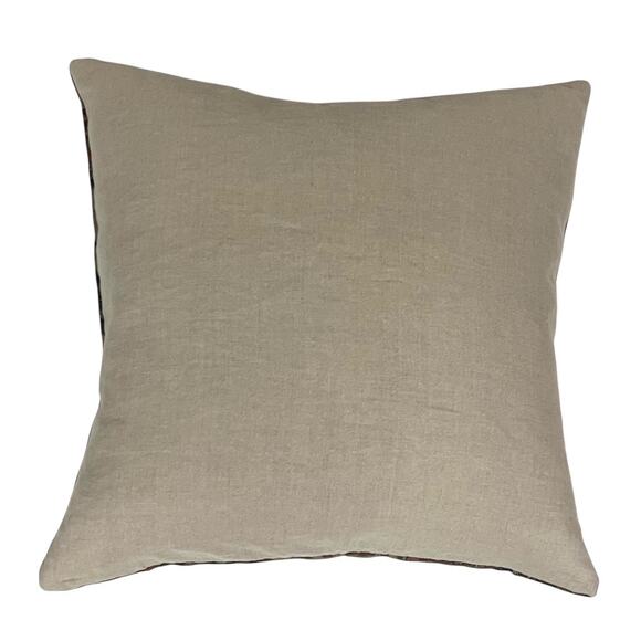 Pottery Barn Navin Printed Pillow Cover Linen Cotton 22x22 with Feather Insert - Picture 4 of 8